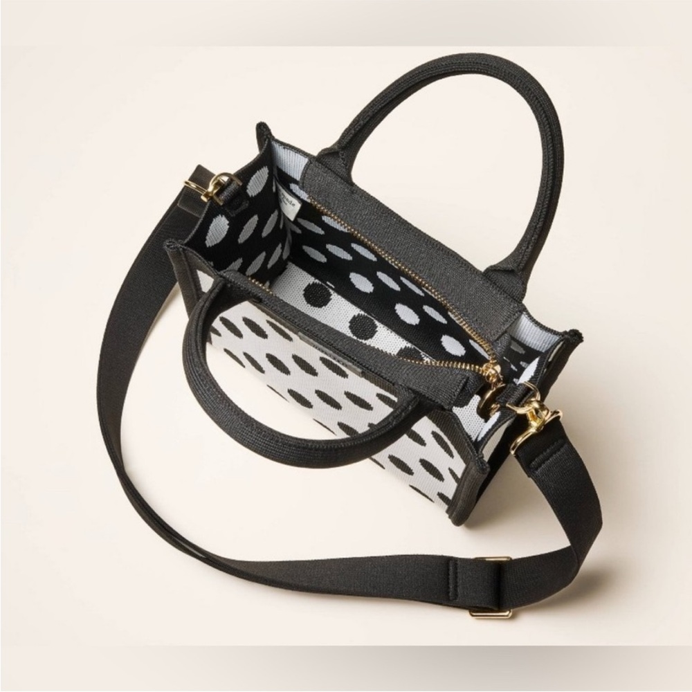 NWT Kate Spade x Target Black and White Polka Dot Tote Bag - Picture 3 of 8